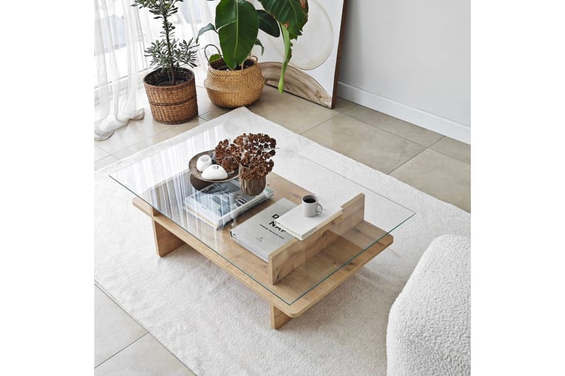 Rubby Sofabord 105 cm - Hvit/Mørkegrønn - Møbler - Bord - Sofabord