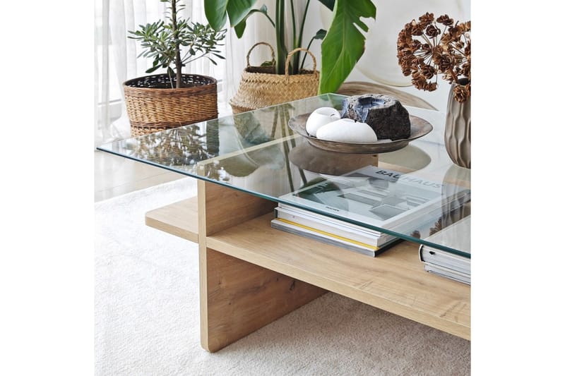 Rubby Sofabord 105 cm - Hvit/Mørkegrønn - Møbler - Bord - Sofabord