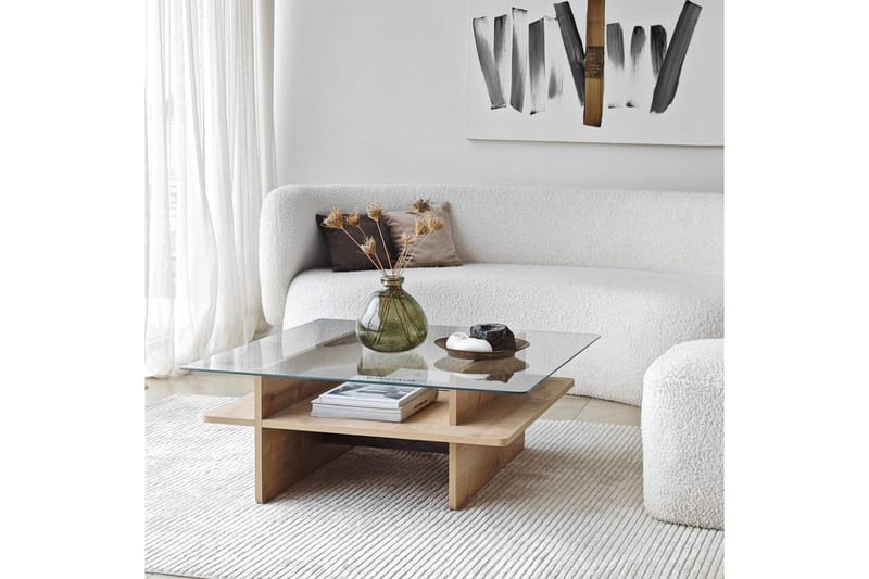 Rubby Sofabord 90 cm - Blå/Hvit - Møbler - Bord - Sofabord