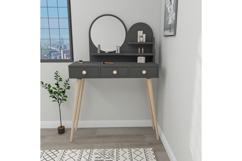 Ruges Sminkebord 74 cm - Antrasitt - Møbler - Bord - Sminkebord & toalettbord - Sminkebord med speil