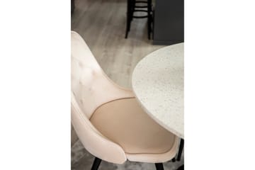 Runa Spisegruppe inkl. 4 Valerie Luksus Fløyelsstoler - Svart/Beige - Møbler - Bord - Spisegrupper