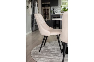 Runa Spisegruppe inkl. 4 Valerie Luksus Fløyelsstoler - Svart/Beige - Møbler - Bord - Spisegrupper