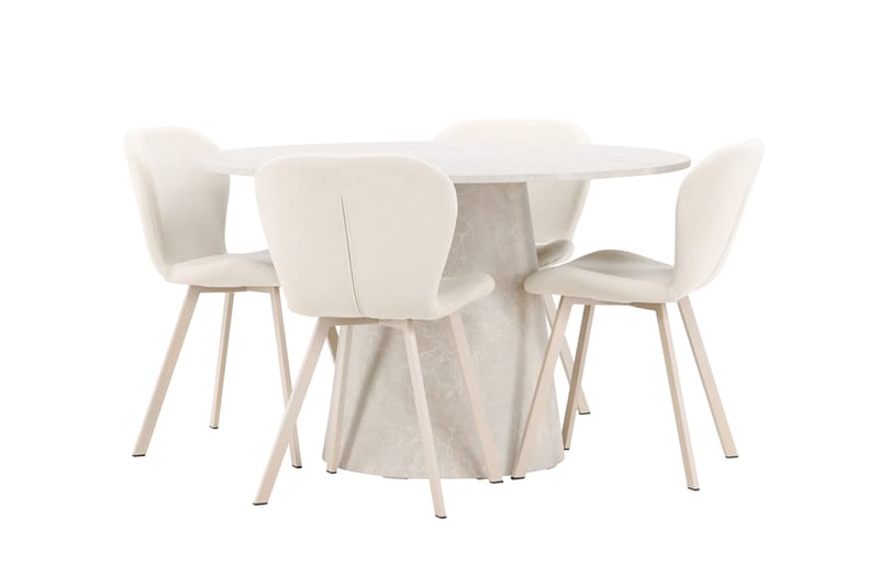 Rund matgrupp Venture Home Beige Beige 4st - Møbler - Bord - Spisegrupper