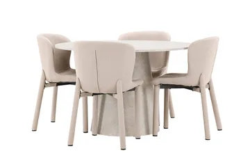 Rund matgrupp Venture Home Beige Beige 4st - Møbler - Bord - Spisegrupper