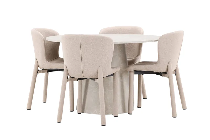 Rund matgrupp Venture Home Beige Beige 4st - Møbler - Bord - Spisegrupper