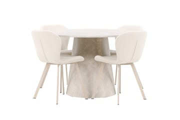 Rund matgrupp Venture Home Beige Beige 4st - Møbler - Bord - Spisegrupper