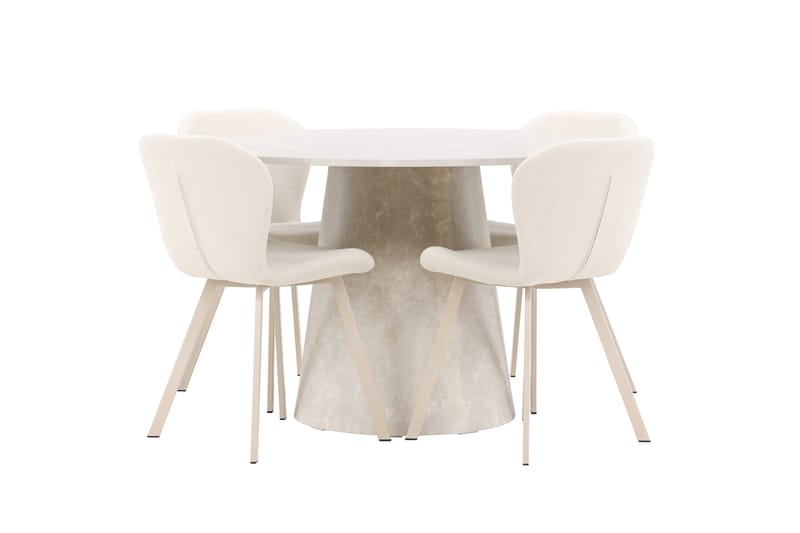 Rund matgrupp Venture Home Beige Beige 4st - Møbler - Bord - Spisegrupper
