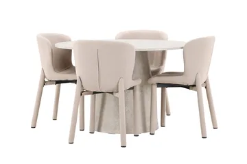 Rund matgrupp Venture Home Beige Beige 4st - Møbler - Bord - Spisegrupper