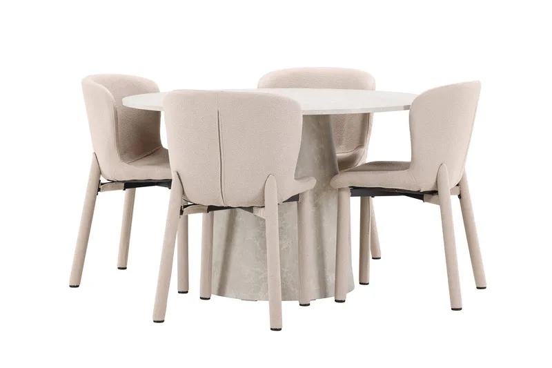 Rund matgrupp Venture Home Beige Beige 4st - Møbler - Bord - Spisegrupper