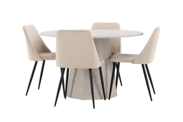 Rund matgrupp Venture Home Beige Beige 4st - Møbler - Bord - Spisegrupper