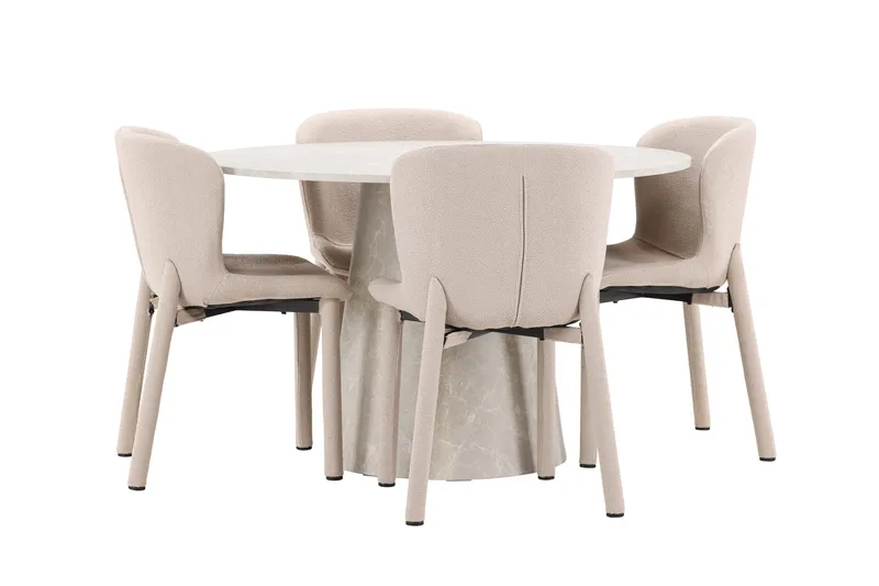Rund matgrupp Venture Home Beige Beige 4st - Møbler - Bord - Spisegrupper