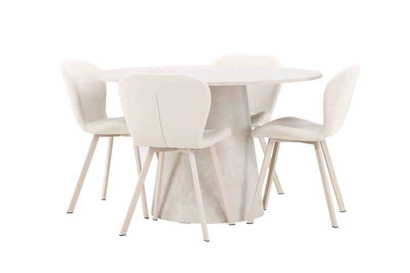 Rund matgrupp Venture Home Beige Beige 4st - Møbler - Bord - Spisegrupper