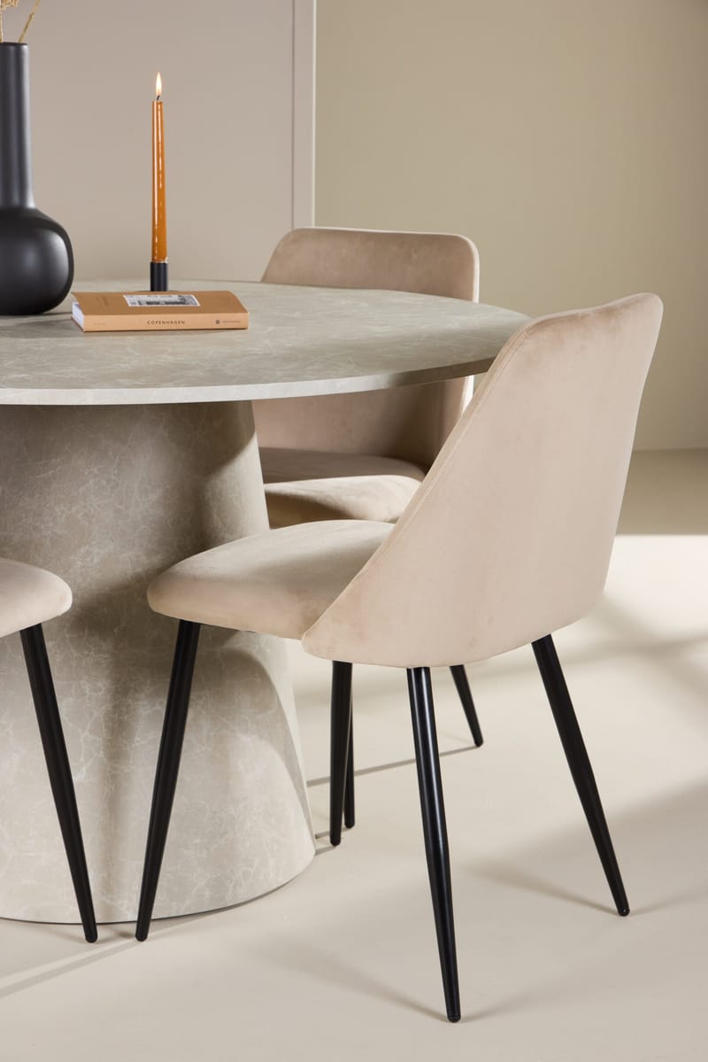 Rund matgrupp Venture Home Beige Beige 4st - Møbler - Bord - Spisegrupper