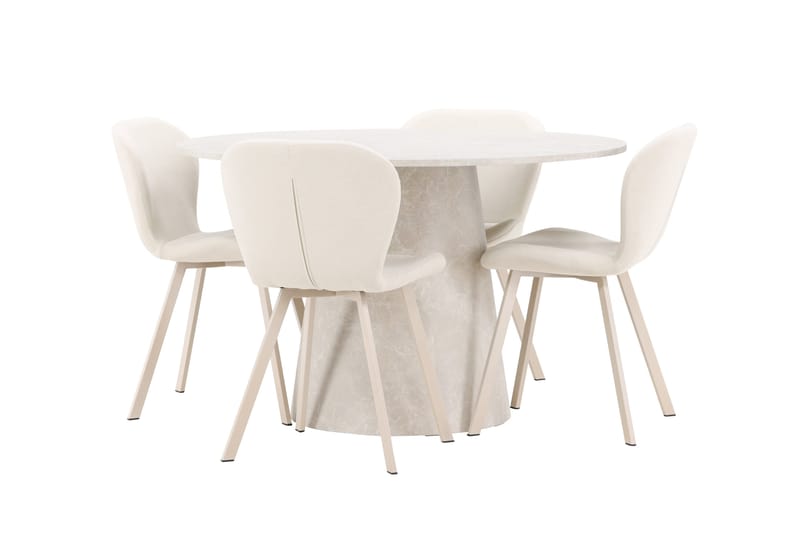 Rund matgrupp Venture Home Beige Beige 4st - Møbler - Bord - Spisegrupper