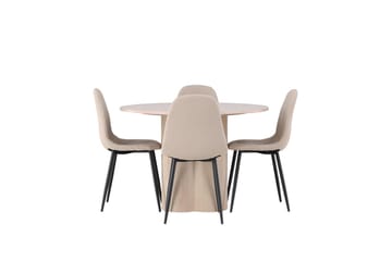 Rund matgrupp Venture Home Beige Beige 4st - Møbler - Bord - Spisegrupper