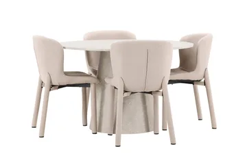 Rund matgrupp Venture Home Beige Beige 4st - Møbler - Bord - Spisegrupper