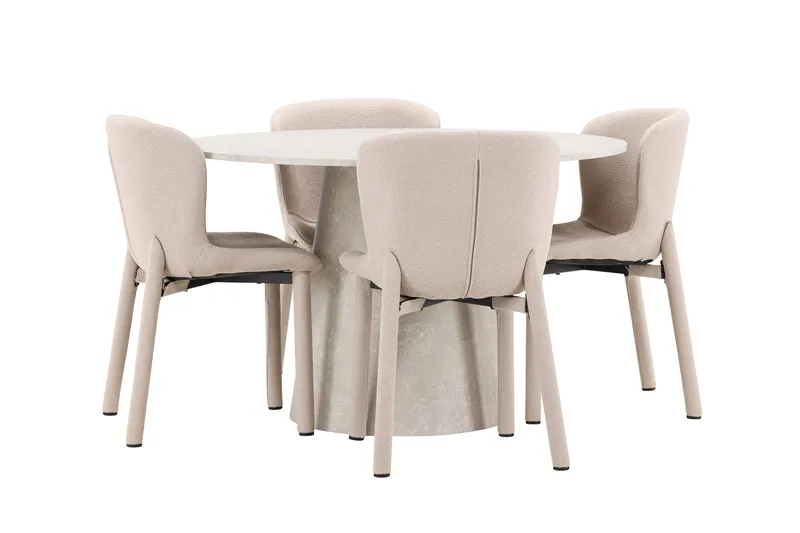 Rund matgrupp Venture Home Beige Beige 4st - Møbler - Bord - Spisegrupper