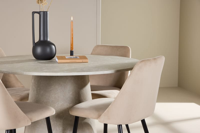 Rund matgrupp Venture Home Beige Beige 4st - Møbler - Bord - Spisegrupper