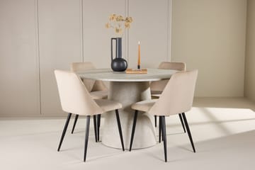 Rund matgrupp Venture Home Beige Beige 4st - Møbler - Bord - Spisegrupper
