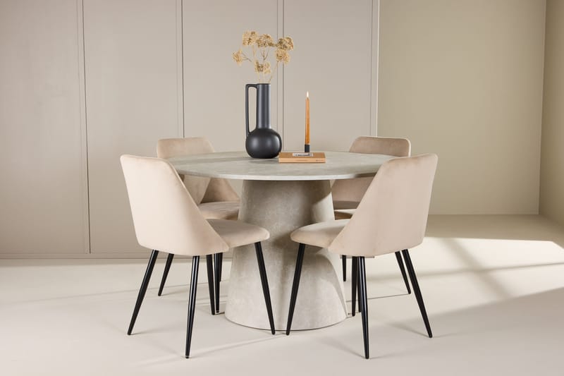 Rund matgrupp Venture Home Beige Beige 4st - Møbler - Bord - Spisegrupper