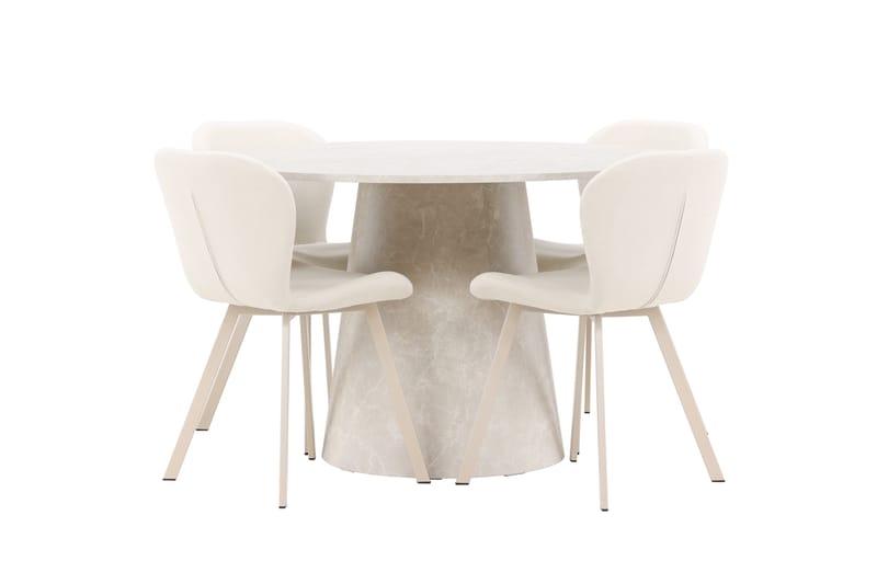 Rund matgrupp Venture Home Beige Beige 4st - Møbler - Bord - Spisegrupper