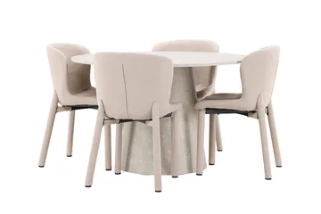 Rund matgrupp Venture Home Beige Beige 4st - Møbler - Bord - Spisegrupper