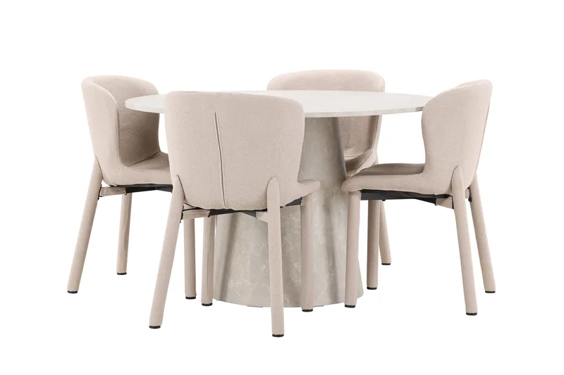 Rund matgrupp Venture Home Beige Beige 4st - Møbler - Bord - Spisegrupper