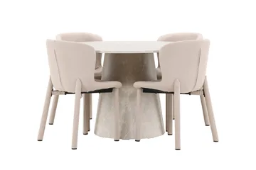 Rund matgrupp Venture Home Beige Beige 4st - Møbler - Bord - Spisegrupper