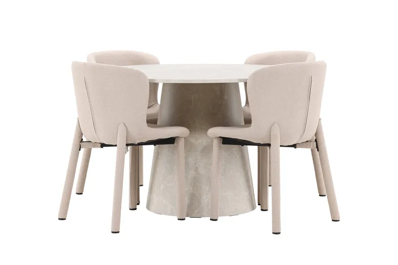 Rund matgrupp Venture Home Beige Beige 4st - Møbler - Bord - Spisegrupper