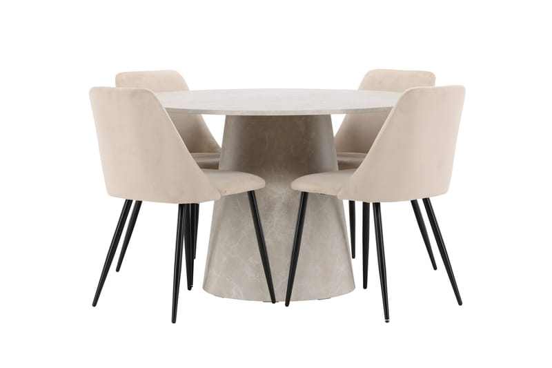 Rund matgrupp Venture Home Beige Beige 4st - Møbler - Bord - Spisegrupper
