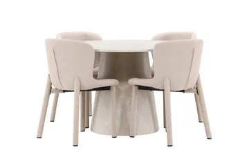 Rund matgrupp Venture Home Beige Beige 4st - Møbler - Bord - Spisegrupper