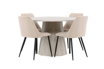 Rund matgrupp Venture Home Beige Beige 4st - Møbler - Bord - Spisegrupper