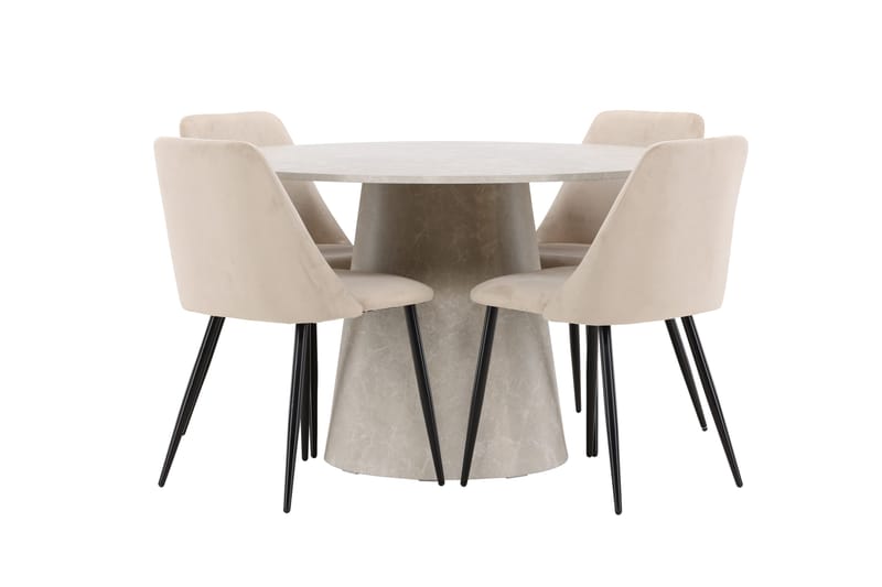 Rund matgrupp Venture Home Beige Beige 4st - Møbler - Bord - Spisegrupper