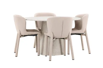 Rund matgrupp Venture Home Beige Beige 4st - Møbler - Bord - Spisegrupper