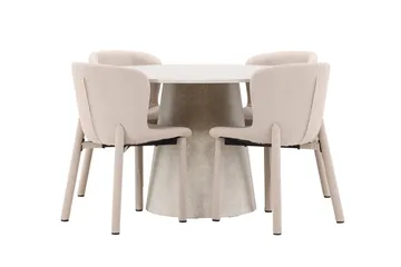 Rund matgrupp Venture Home Beige Beige 4st - Møbler - Bord - Spisegrupper