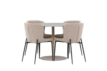 Rund matgrupp Venture Home Beige Beige 4st - Møbler - Bord - Spisegrupper