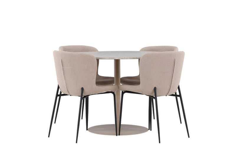 Rund matgrupp Venture Home Beige Beige 4st - Møbler - Bord - Spisegrupper