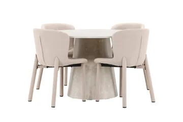 Rund matgrupp Venture Home Beige Beige 4st - Møbler - Bord - Spisegrupper