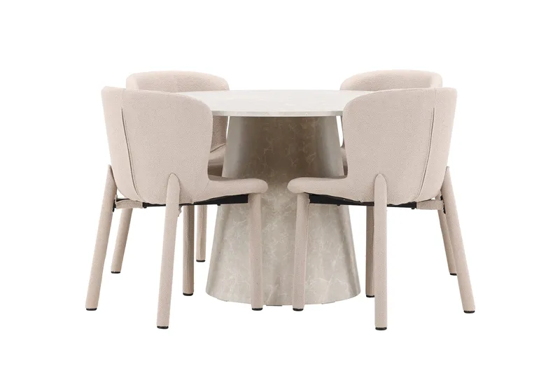 Rund matgrupp Venture Home Beige Beige 4st - Møbler - Bord - Spisegrupper