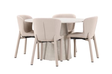Rund matgrupp Venture Home Beige Beige 4st - Møbler - Bord - Spisegrupper
