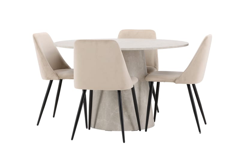 Rund matgrupp Venture Home Beige Beige 4st - Møbler - Bord - Spisegrupper