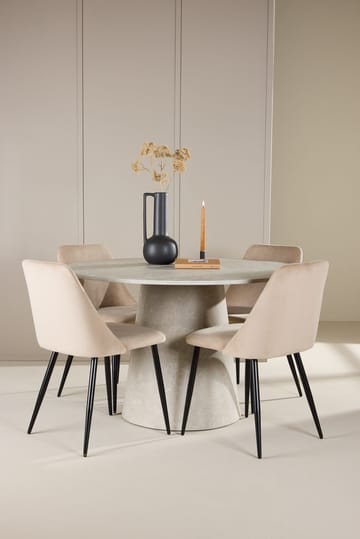 Rund matgrupp Venture Home Beige Beige 4st - Møbler - Bord - Spisegrupper