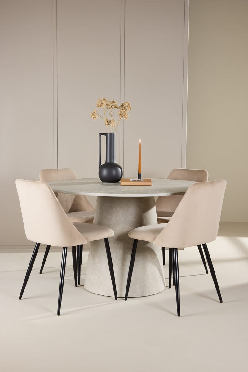 Rund matgrupp Venture Home Beige Beige 4st - Møbler - Bord - Spisegrupper