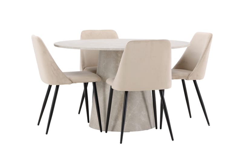 Rund matgrupp Venture Home Beige Beige 4st - Møbler - Bord - Spisegrupper