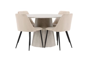 Rund matgrupp Venture Home Beige Beige 4st - Møbler - Bord - Spisegrupper