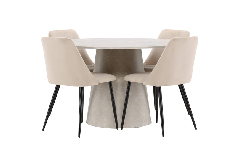 Rund matgrupp Venture Home Beige Beige 4st - Møbler - Bord - Spisegrupper