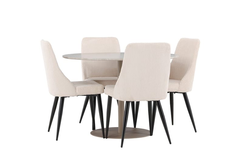 Rund matgrupp Venture Home Beige Beige 4st - Møbler - Bord - Spisegrupper