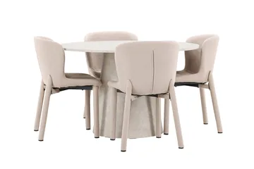 Rund matgrupp Venture Home Beige Beige 4st - Møbler - Bord - Spisegrupper
