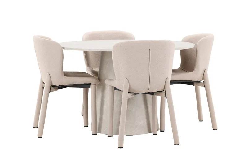 Rund matgrupp Venture Home Beige Beige 4st - Møbler - Bord - Spisegrupper