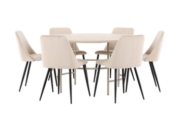 Rund matgrupp Venture Home Beige Beige 6st - Møbler - Bord - Spisegrupper